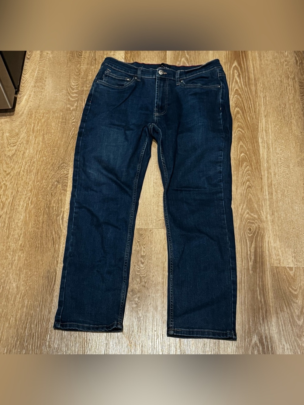 Men's Straight Jeans in Dark Blue Denim